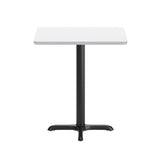 Graniss 24'' x 30'' White Rectangular Laminate Table Top with Black 22 x 22 "X" Style Table Height Base