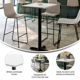Stiles 24'' x 30'' White Rectangular Laminate Table Top with Black 22 x 22 "X" Style Bar Height Base