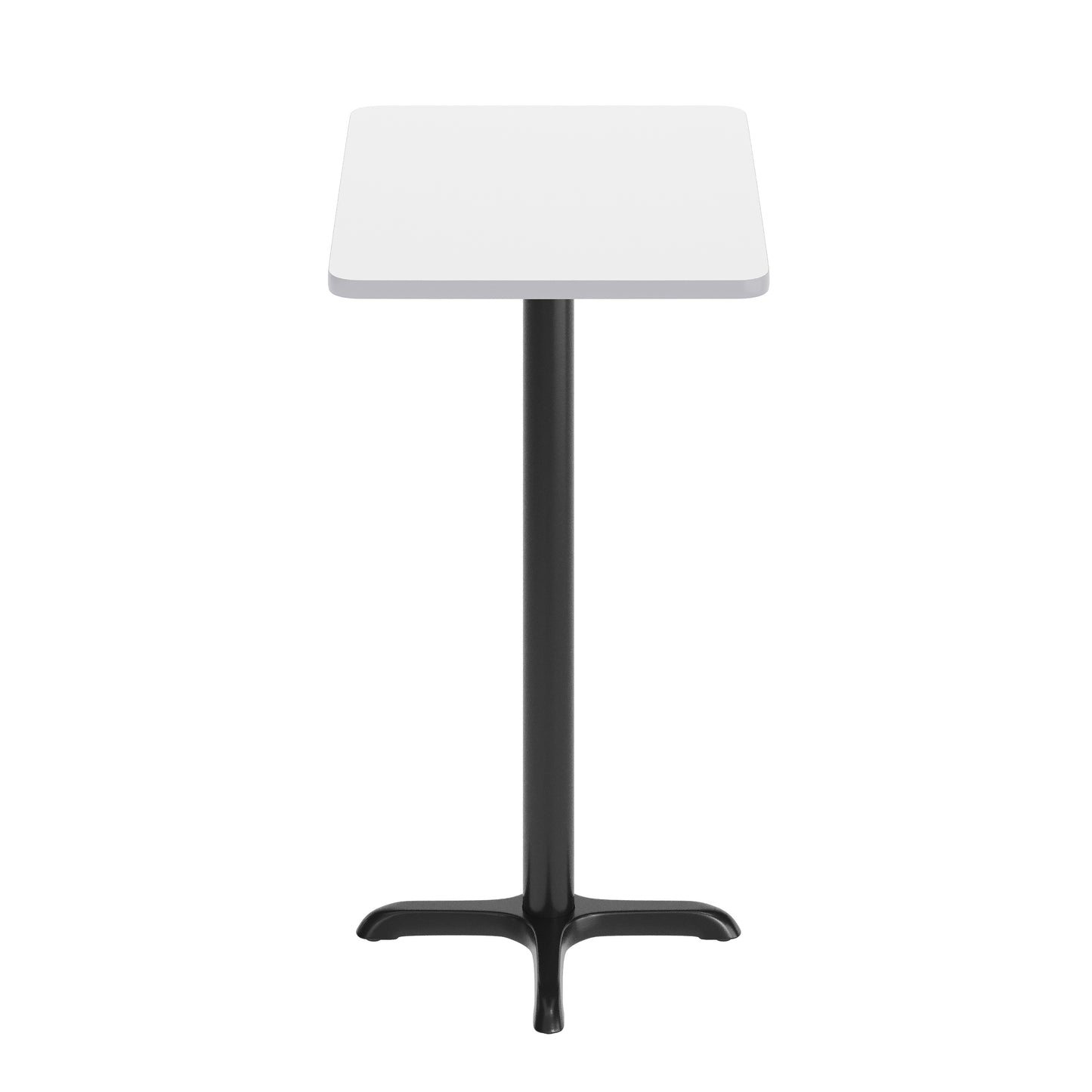 Stiles 24'' x 30'' White Rectangular Laminate Table Top with Black 22 x 22 "X" Style Bar Height Base