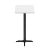 Stiles 24'' x 30'' White Rectangular Laminate Table Top with Black 22 x 22 "X" Style Bar Height Base
