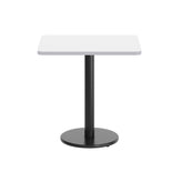 Graniss 24'' x 30'' White Rectangular Laminate Table Top with Black 18" Round Table Height Base