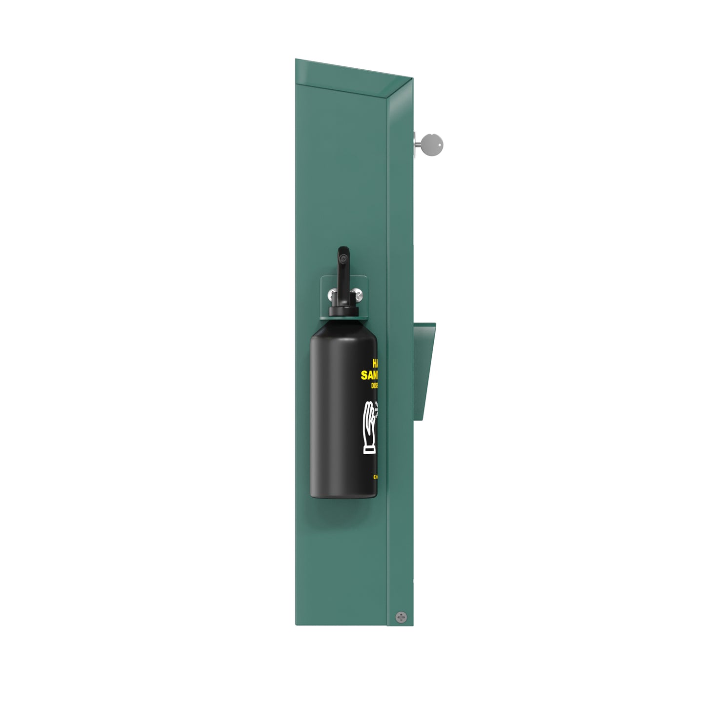 Kessler Locking Dog Waste Bag Dispenser with Glow in the Dark Sign, Hand Sanitizer Bottle and Rain Guard - 400 Pull Out Header Bags Included