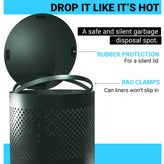 Kessler 11.5 Gallon Stainless Steel Outdoor Trash Can with Lid, Freestanding or Mountable Design, 20 Trash Bags Included