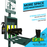 Kessler Mini Pet Waste Station with Glow in the Dark Sign, Roll Waste Bag Dispenser, and Hand Sanitizer Bottle - 600 Bags Included