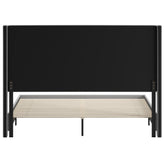 Quinn King Upholstered Platform Bed with Channel Stitched Wingback Headboard, Mattress Foundation with Slatted Supports, No Box Spring Needed, Gray