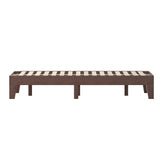 Evelyn Walnut Finish Wood Full Platform Bed with Wooden Support Slats, No Box Spring Required