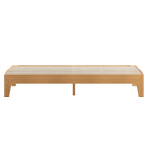 Evelyn Natural Pine Finish Wood King Platform Bed with Wooden Support Slats, No Box Spring Required