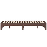 Evelyn Walnut Finish Wood King Platform Bed with Wooden Support Slats, No Box Spring Required