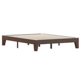 Evelyn Walnut Finish Wood Queen Platform Bed with Wooden Support Slats, No Box Spring Required