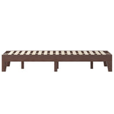 Evelyn Walnut Finish Wood Queen Platform Bed with Wooden Support Slats, No Box Spring Required