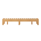 Evelyn Natural Pine Finish Wood Twin Platform Bed with Wooden Support Slats, No Box Spring Required