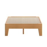 Evelyn Natural Pine Finish Wood Twin Platform Bed with Wooden Support Slats, No Box Spring Required