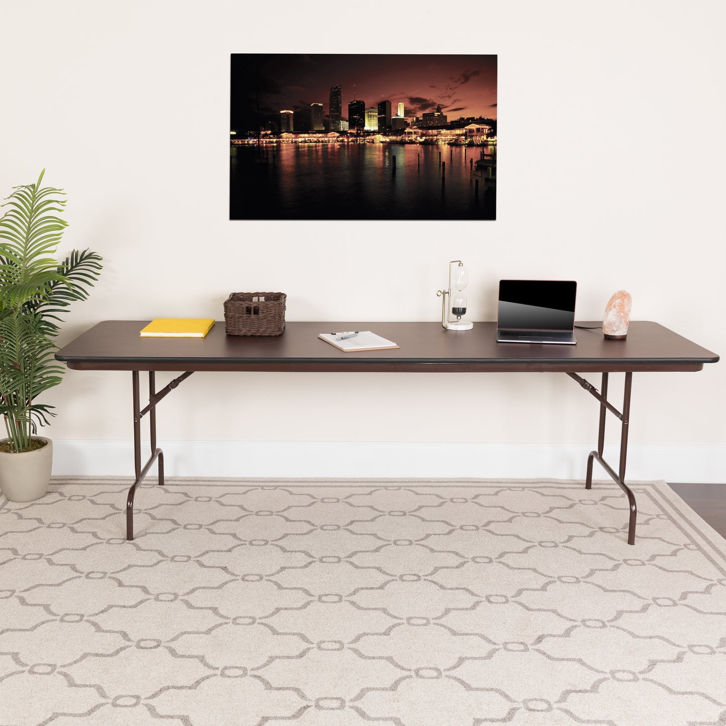 Frankie 8-Foot Mahogany Melamine Laminate Folding Banquet Table