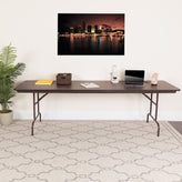 Frankie 8-Foot Mahogany Melamine Laminate Folding Banquet Table