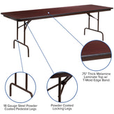 Frankie 8-Foot Mahogany Melamine Laminate Folding Banquet Table