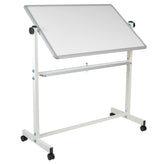 HERCULES Series 45.25"W x 54.75"H Double-Sided Mobile White Board with Pen Tray