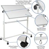 HERCULES Series 45.25"W x 54.75"H Double-Sided Mobile White Board with Pen Tray