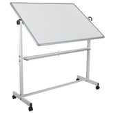 HERCULES Series 53"W x 62.5"H Double-Sided Mobile White Board with Pen Tray