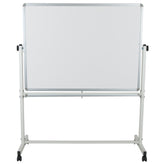 HERCULES Series 53"W x 62.5"H Double-Sided Mobile White Board with Pen Tray