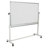 HERCULES Series 64.25"W x 64.75"H Double-Sided Mobile White Board with Pen Tray