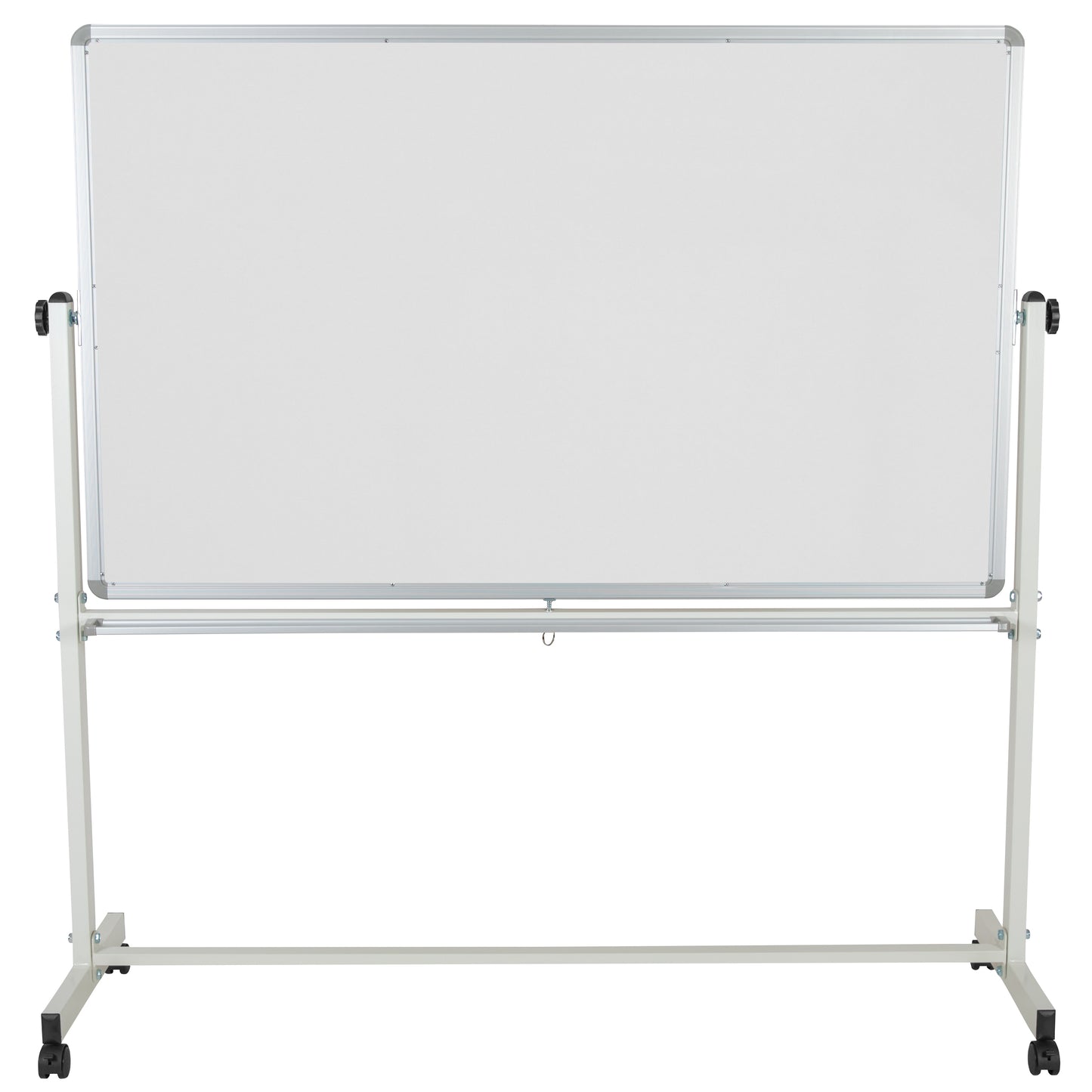 HERCULES Series 64.25"W x 64.75"H Double-Sided Mobile White Board with Pen Tray