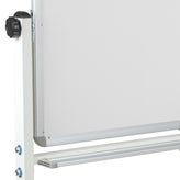HERCULES Series 64.25"W x 64.75"H Double-Sided Mobile White Board with Pen Tray