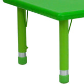 Wren 24''W x 48''L Rectangular Green Plastic Height Adjustable Activity Table