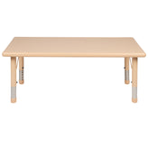 Wren 24"W x 48"L Rectangular Natural Plastic Height Adjustable Activity Table