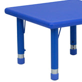 Wren 24'' Square Blue Plastic Height Adjustable Activity Table
