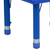 Wren 24'' Square Blue Plastic Height Adjustable Activity Table