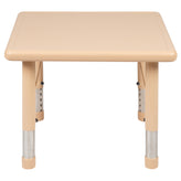 Wren 24" Square Natural Plastic Height Adjustable Activity Table