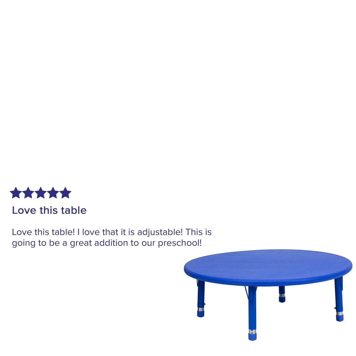 Wren 45'' Round Blue Plastic Height Adjustable Activity Table