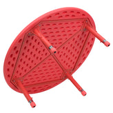 Wren 45'' Round Red Plastic Height Adjustable Activity Table
