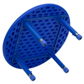Wren 33'' Round Blue Plastic Height Adjustable Activity Table