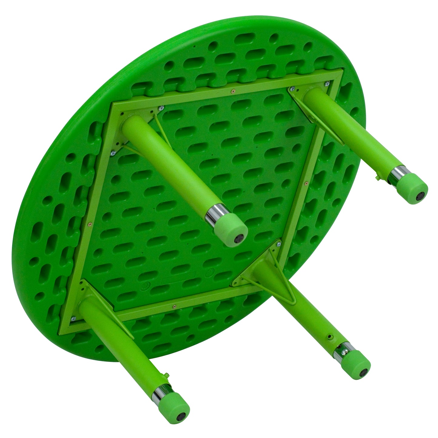 Wren 33'' Round Green Plastic Height Adjustable Activity Table
