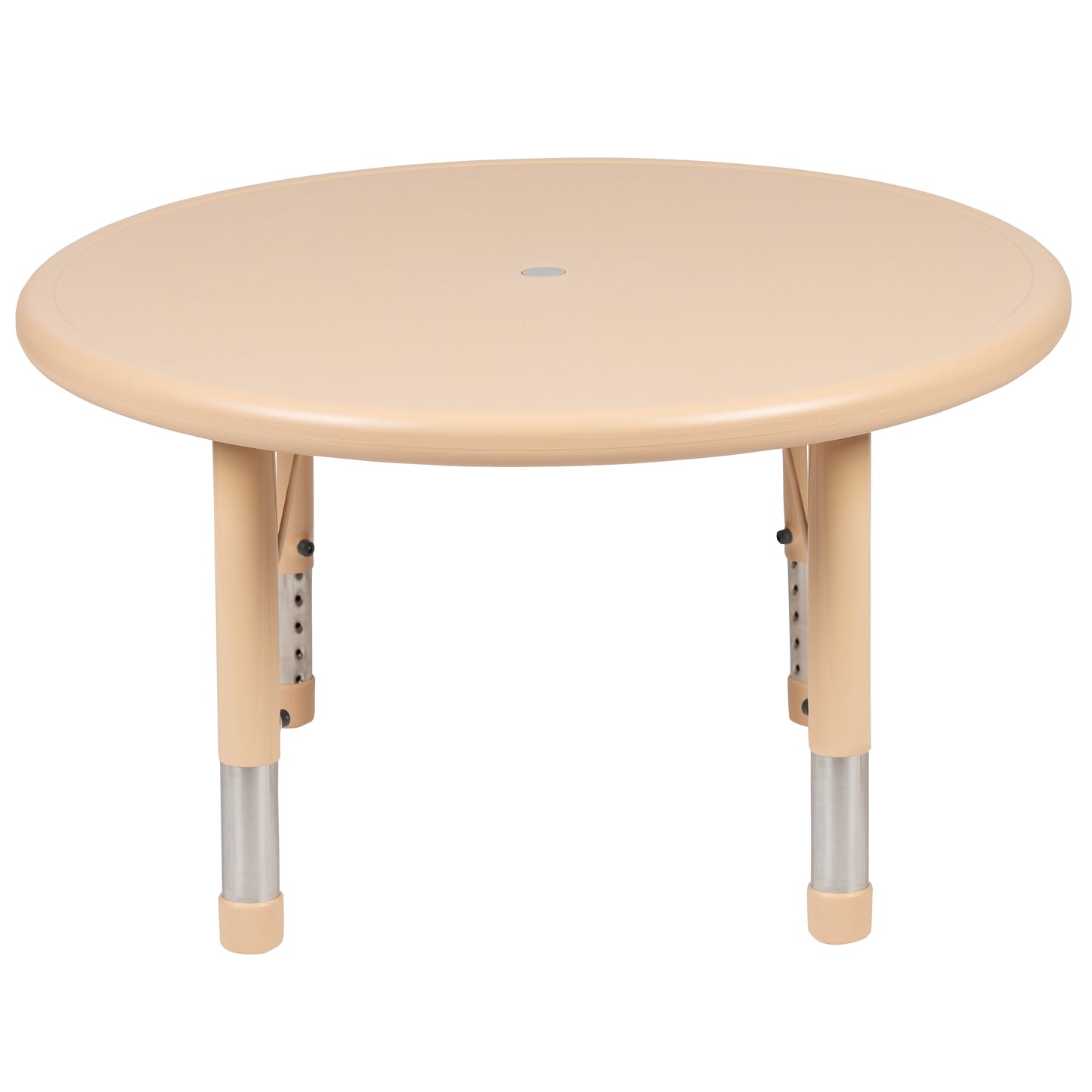 Wren 33" Round Natural Plastic Height Adjustable Activity Table