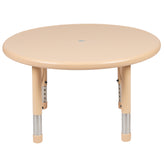 Wren 33" Round Natural Plastic Height Adjustable Activity Table