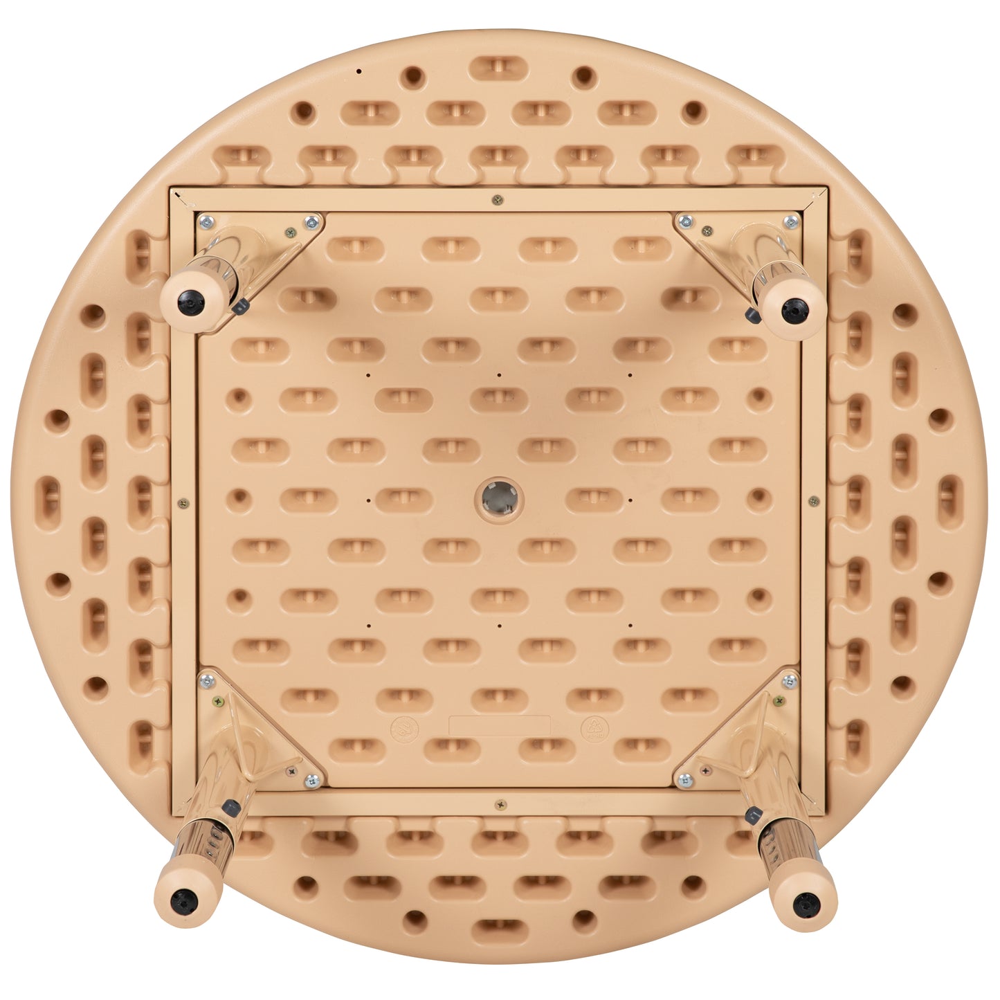 Wren 33" Round Natural Plastic Height Adjustable Activity Table