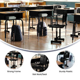 Nila Adjustable Height Black Student Chair with Black Pedestal Frame for School, Classroom, Remote Learning