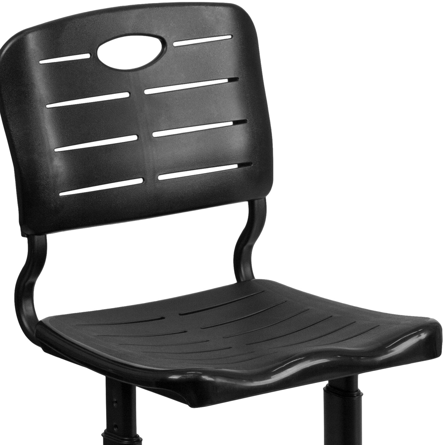 Nila Adjustable Height Black Student Chair with Black Pedestal Frame for School, Classroom, Remote Learning