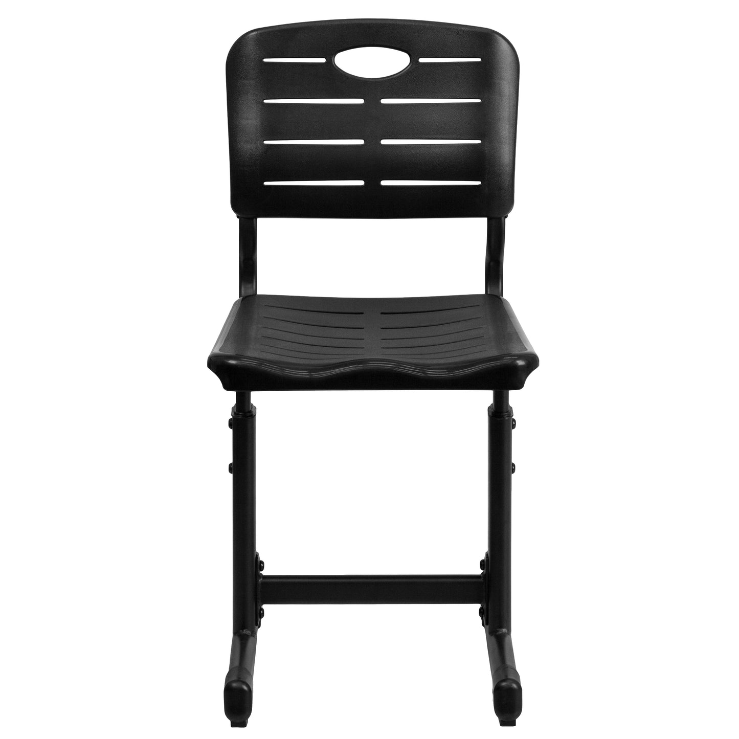 Nila Adjustable Height Black Student Chair with Black Pedestal Frame for School, Classroom, Remote Learning