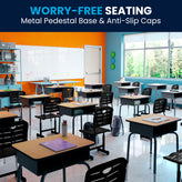 Nila Adjustable Height Black Student Chair with Black Pedestal Frame for School, Classroom, Remote Learning