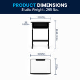 Billie Student Desk with Grey Top and Adjustable Height Black Pedestal Frame