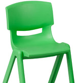 Emmy Adjustable Kids Activity Table Set – 23.6" x 47.25" Green/Gray Plastic Table with 6 Green Chairs – Classroom & Daycare Table for Toddlers & Kids