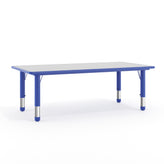 Wren Adjustable Height Kids Activity Table, Blue/Gray Plastic, 23.6"W x 47.25"L, Rectangular, Table Only