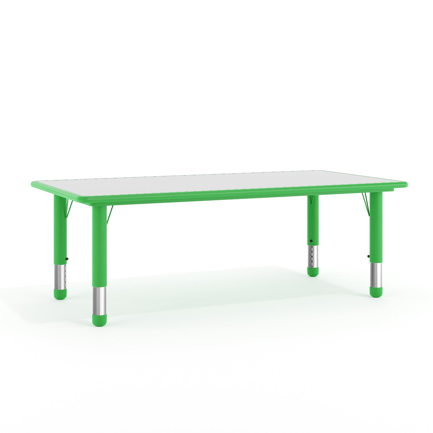 Wren Adjustable Height Kids Activity Table, Green/Gray Plastic, 23.6"W x 47.25"L, Rectangular, Table Only