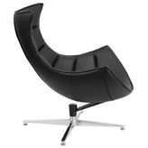Pasithea Black LeatherSoft Swivel Cocoon Chair