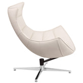 Pasithea Creamy White LeatherSoft Swivel Cocoon Chair