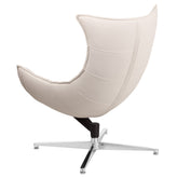 Pasithea Creamy White LeatherSoft Swivel Cocoon Chair