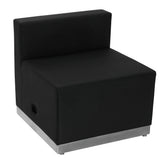 HERCULES Alon Series Black LeatherSoft Chair with Brushed Stainless Steel Base